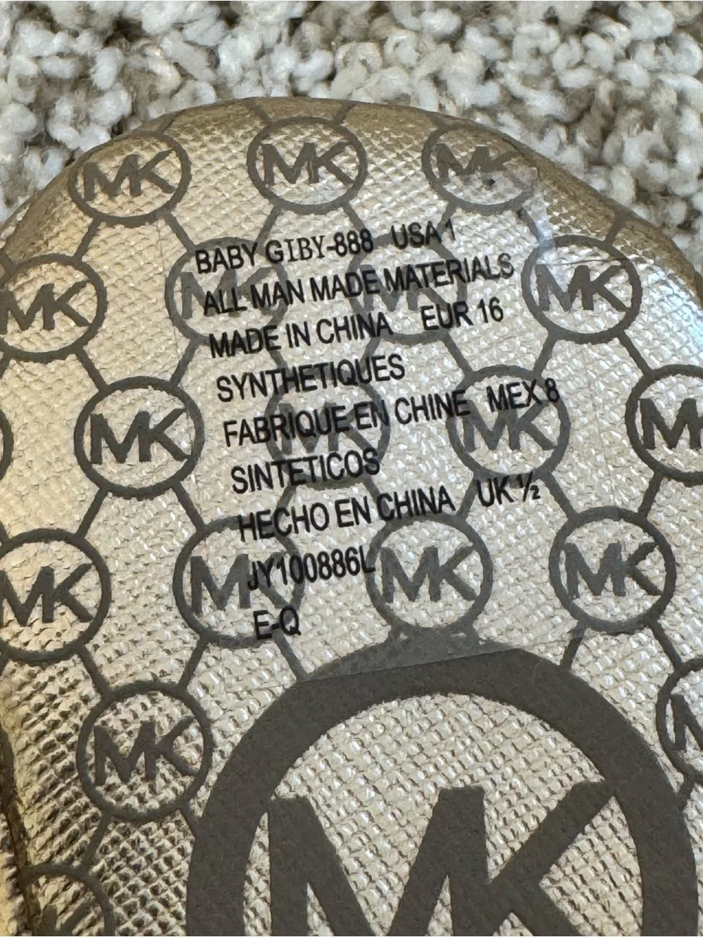 Michael Kors Kids Metallic Gold Mary Jane Flats